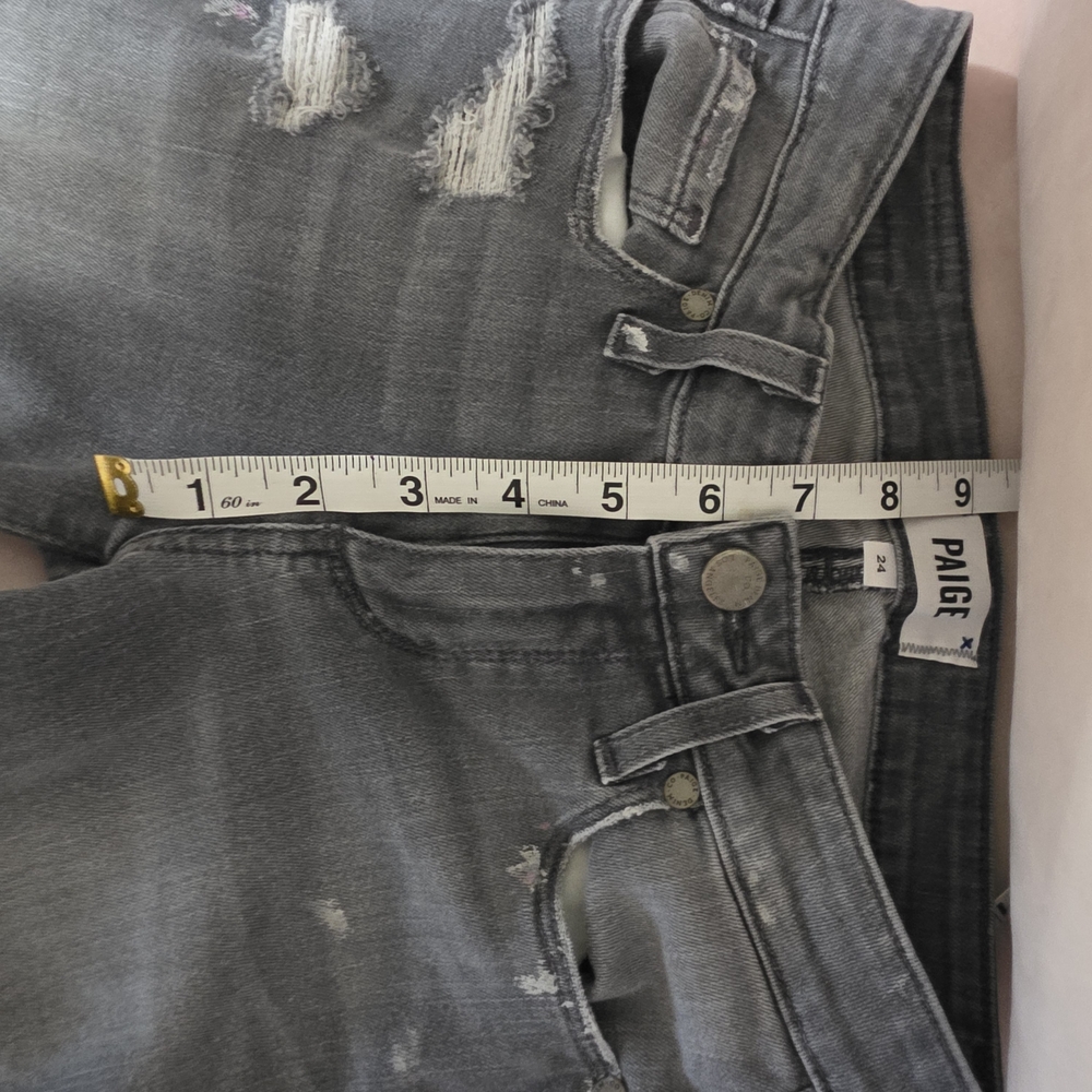 PAIGE Women's Skinny Distressed Gray Jeans - Picture 6 of 8